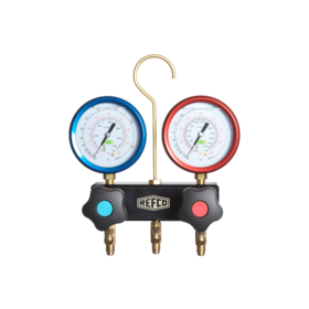 M2-3-DELUXE-DS-R744-TC-2-way manifold, with oilfilled Bourdon type gauges_1 | © M2-3-DELUXE-DS-R744-TC-2-way manifold, with oilfilled Bourdon type gauges_1